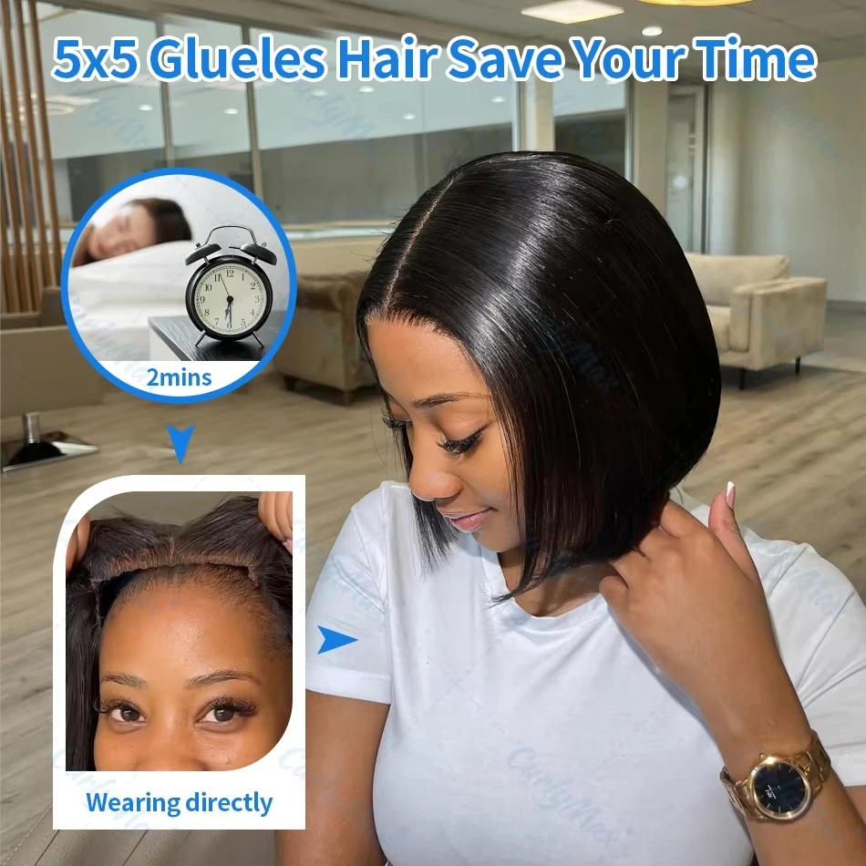 فيتنامية قصيرة بوب شعر طبيعي مفرود الباروكات HD 13x6 الدانتيل الباروكة الأمامية Preplucked الدانتيل الجبهة غلويليس 5x5 إغلاق شعر مستعار للنساء