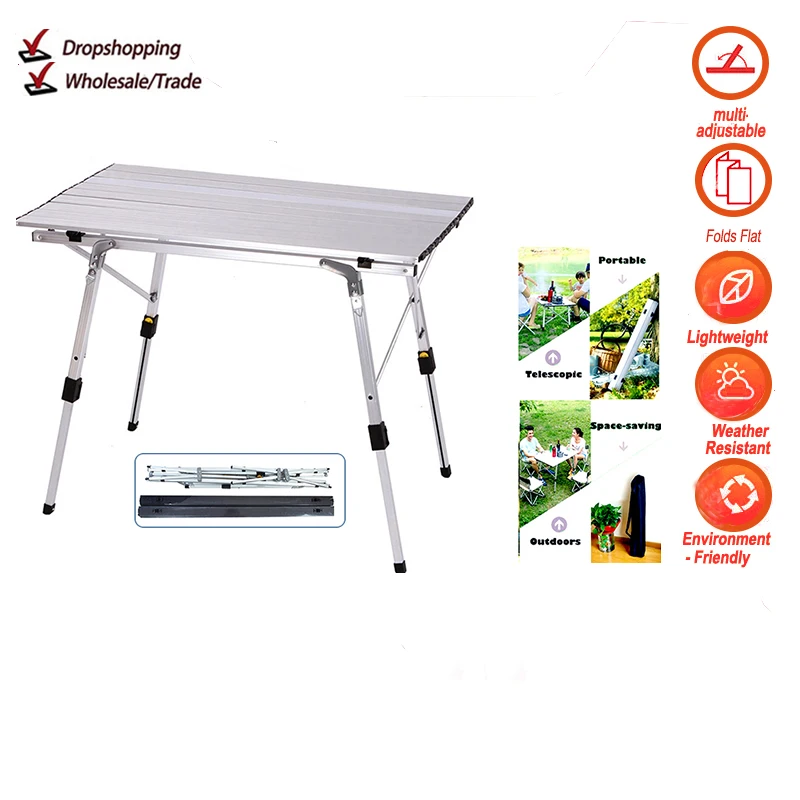 Lightweight Folding Camping Table Outdoor BBQ  Backpacking Aluminum Alloy Desk Furniture Computer Bed Portable Durable Barbecue