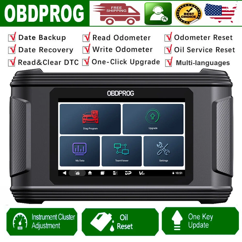 

OBDPROG M500 Professional Car Cluster Calibration OBD2 Instrument Adjustment Tools Oil Reset Code Reader Car Diagnostic Tools