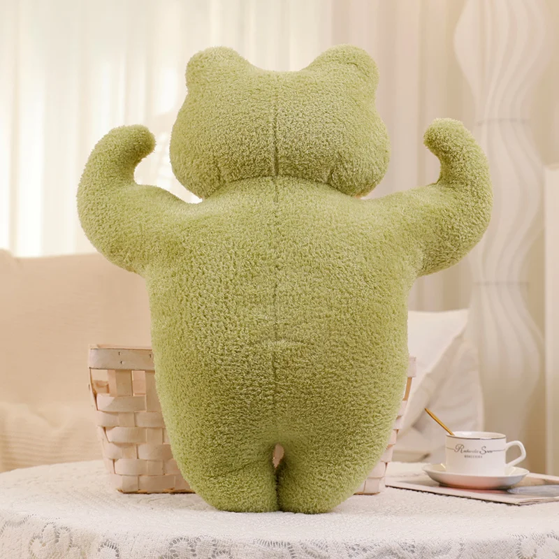 1pc 35/45cm Muscle Fitness Frog Fitness Plush Toy Soft Big Abs Chest Muscle Duck Frog Throw Pillow Gift For Boys