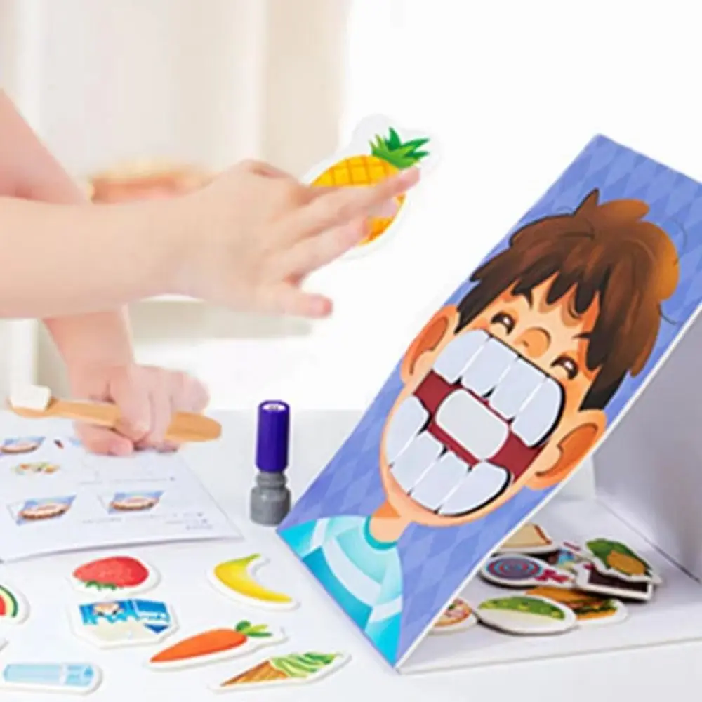 

Paper Simulation Brushing Teeth Game Counting with Toothbrush Montessori Parish Toy Puzzle Logical Thinking