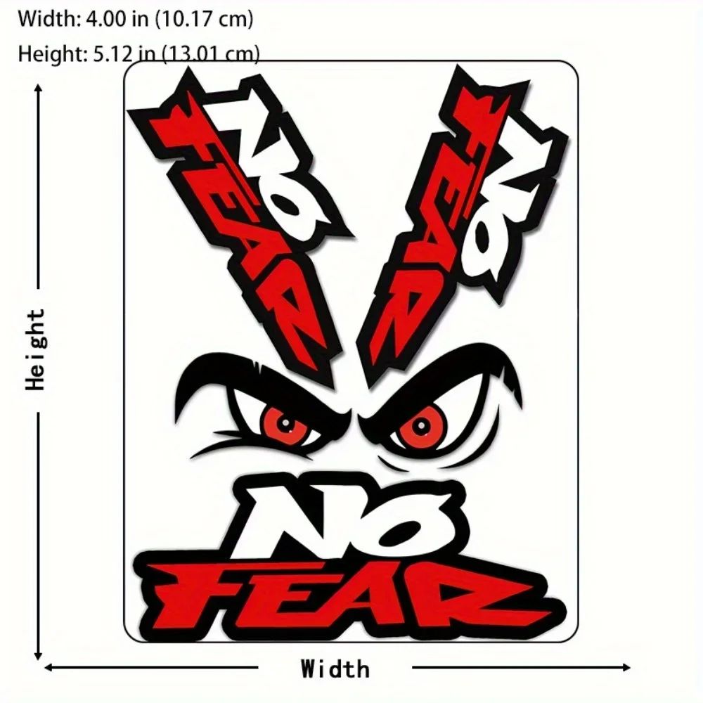 

1PC Eye - Catching "No Fear" Sticker, 10.17cm×13.01cm Vinyl Decal for Laptops, Vehicles, Express Fearlessness