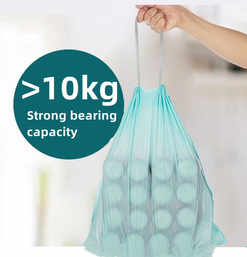 45X50 Household Drawstring Garbage Bag Kitchen Large Capacity Thickened Leak-Proof High Temperature Resistant Garbage Bag