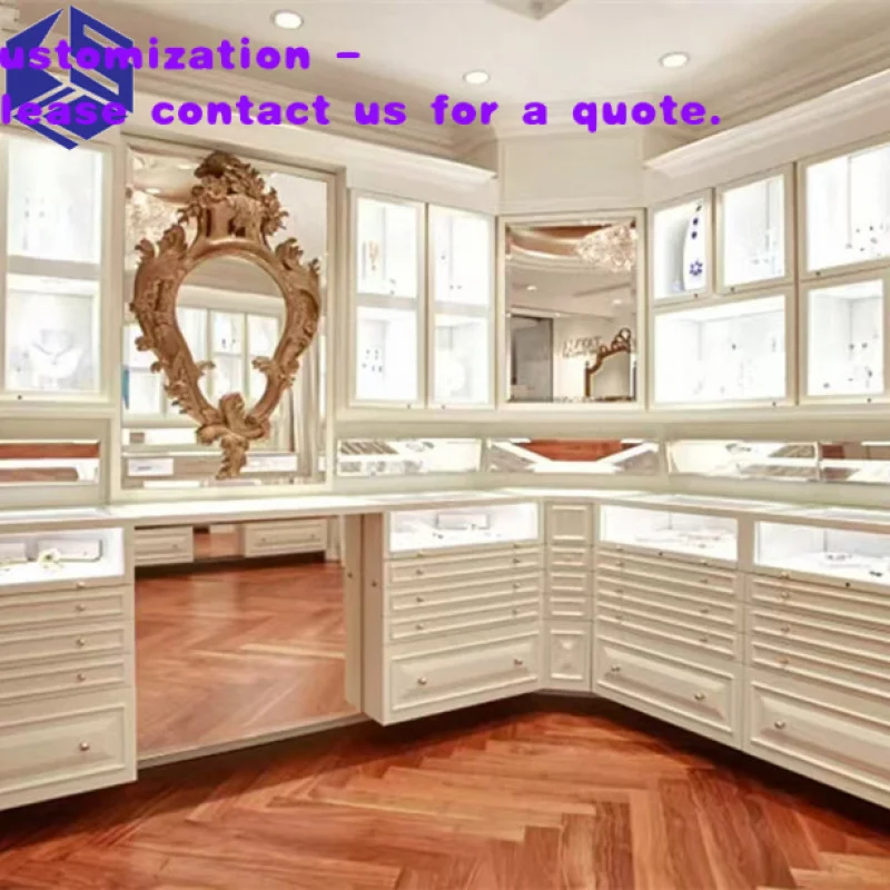 

custom.Jewellery Shop Wooden Display Counter Design Shop Decoration Premium Showcases