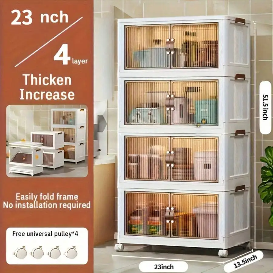Extra Large Capacity Modern Style 2/3/4/5 Tier White Collapsible Stackable Organizer/Closet Set. Suitable For Bedrooms, Offices
