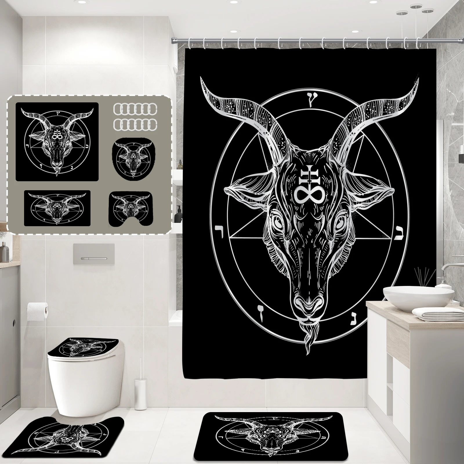 Animal Elk Print Shower Curtain Modern Waterproof Shower Curtain Polyester Home Decoration Bathroom Curtain With Hooks