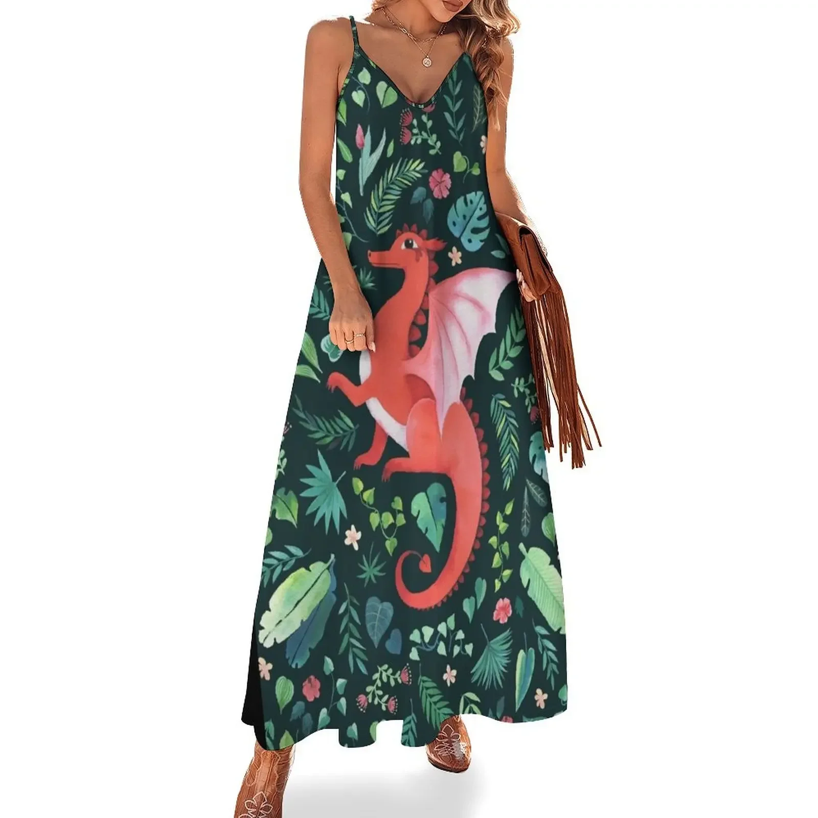 

Tropical Dragon Sleeveless Dress Dress for pregnant women cocktail dresses Women's summer suit