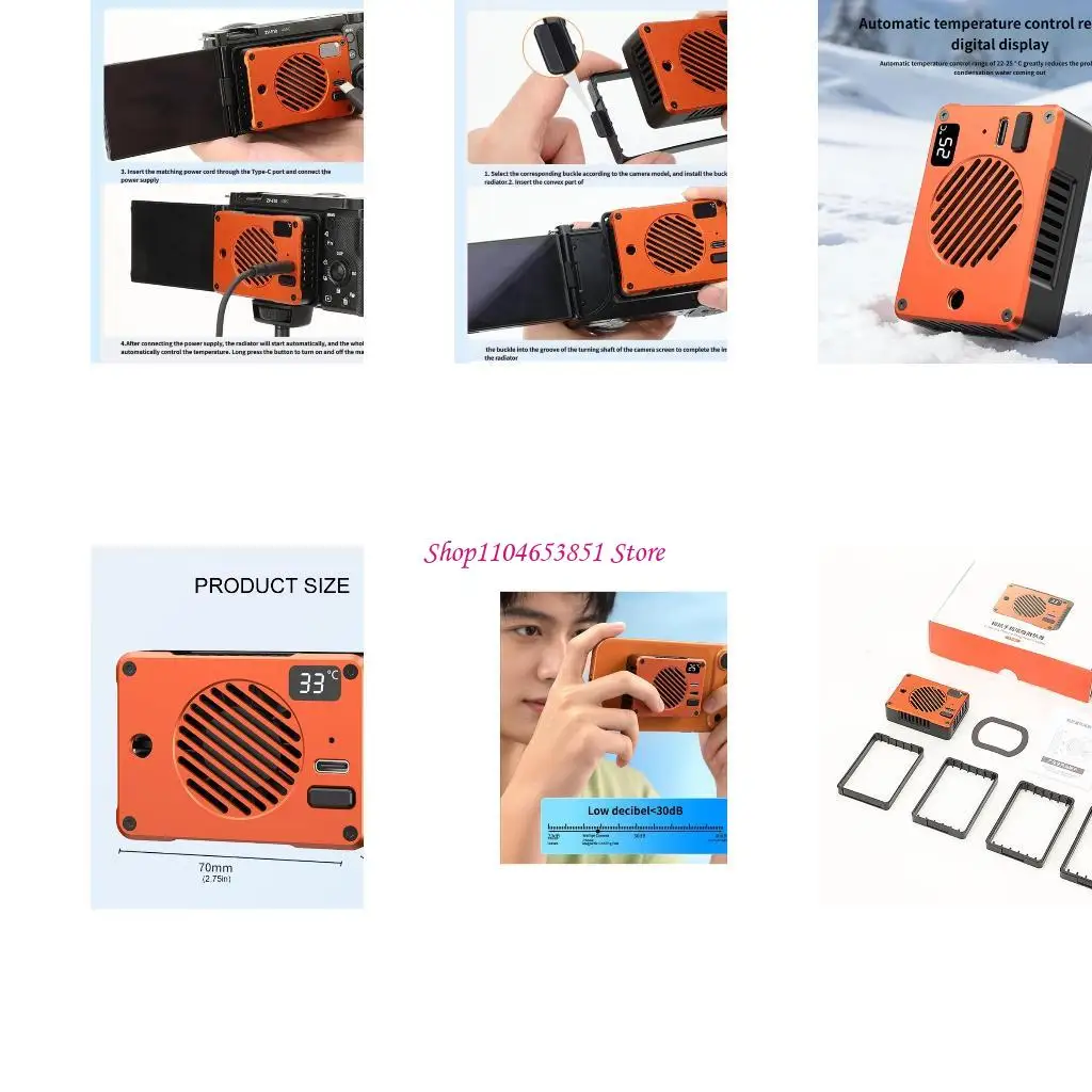 

Compactly Cooling Fan For Smartphones Radiator for A7C2,A7S3 Cameras Lightweight Aluminum Alloy Design
