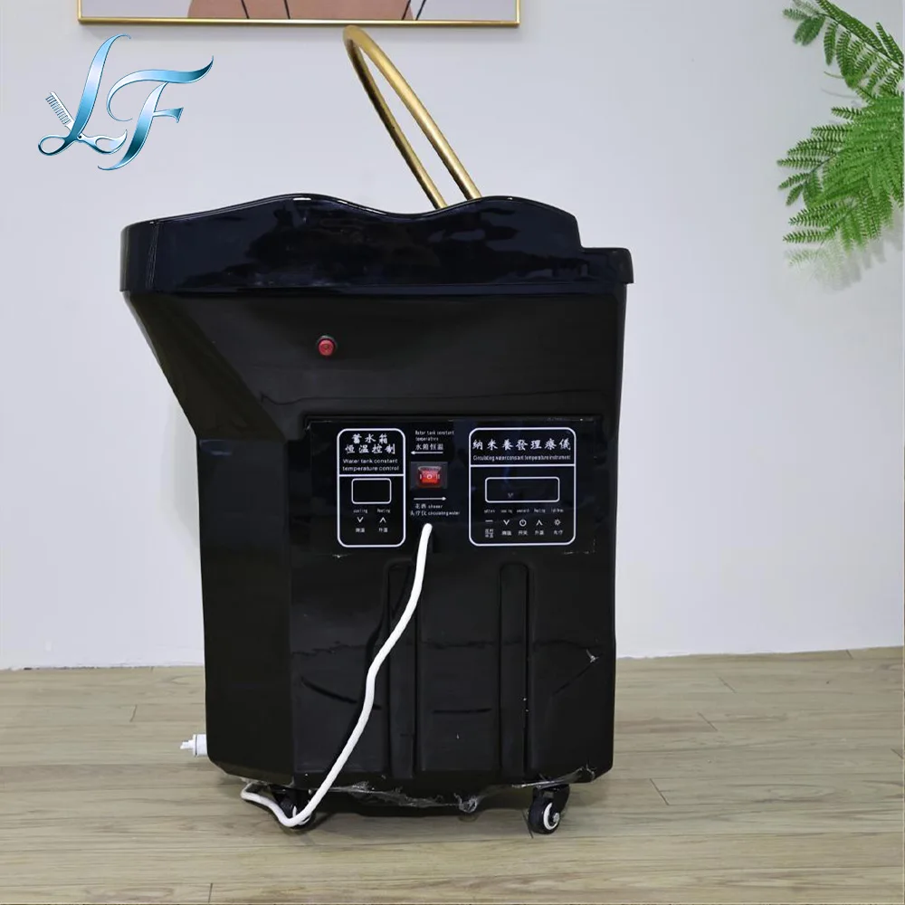 Head Spa bed with water tank mobile shampoo chair basin black Portable shampoo basin