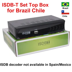 ISDB-T Set Top Box 1080P HD Terrestrial Digital Video Broadcasting TV Receiver for Chile with HDMI RCA Interface Cable