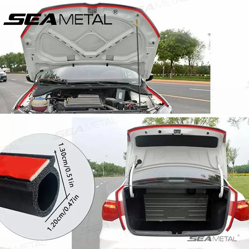 SEAMETAL Car Rubber Door Sealing Big D Type Car Door Hood Trunk Seal Strip Universal Noise Insulation for Car Seals Accessories