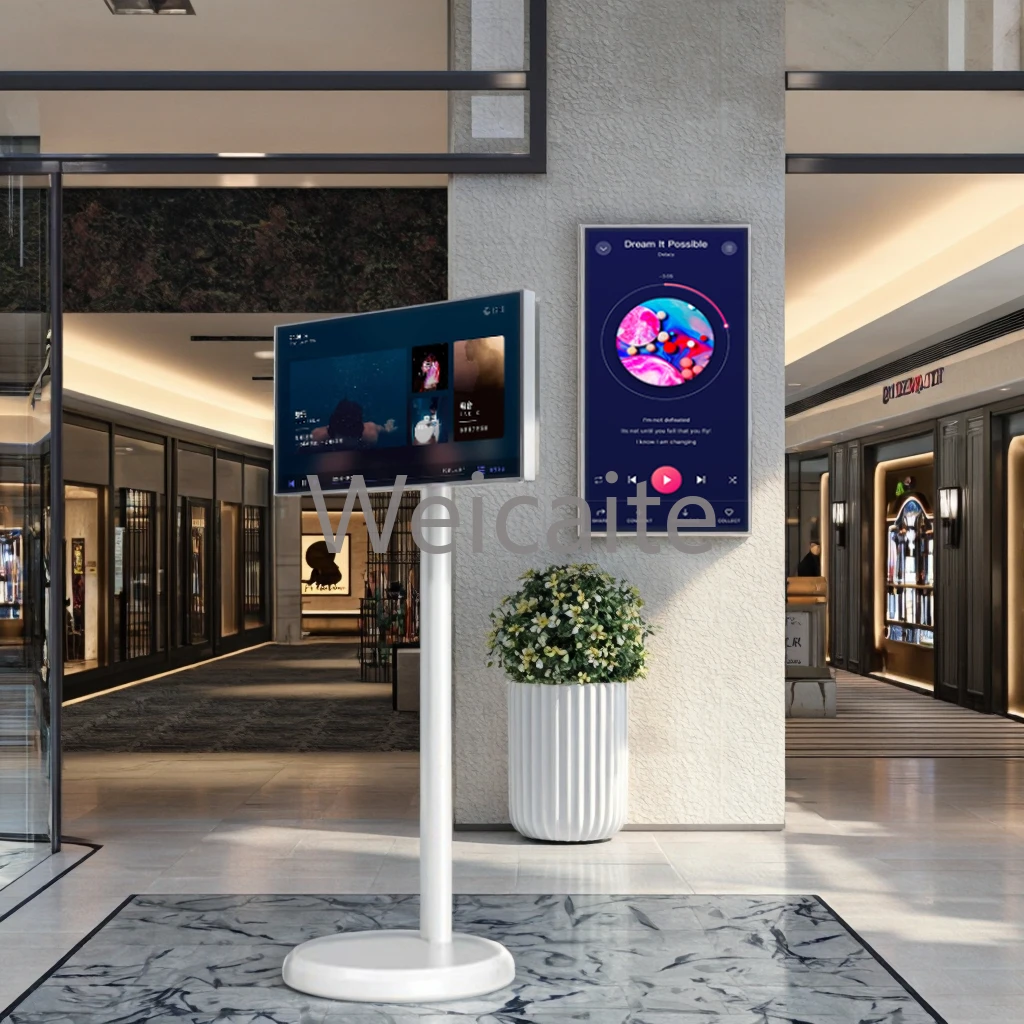 ทีวีจอแบนอัจฉริยะขนาด 32 นิ้วแบบพกพาพร้อมไมโครโฟนแบบสัมผัสกล้องขาตั้งมือถือใช้ในร่มฟังก์ชั่น SDK ผู้ผลิต OEM