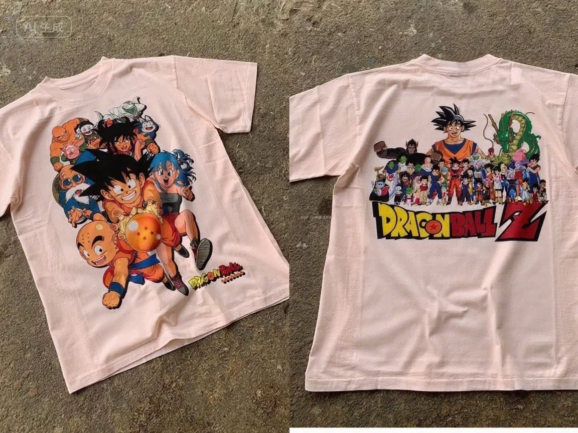تي شيرت دراغون بول قطني بأكمام قصيرة فضفاض كبير الحجم كاجوال رياضي للياقة البدنية أنيمي لطيف بلايز ملابس هاراجوكو للرجال
