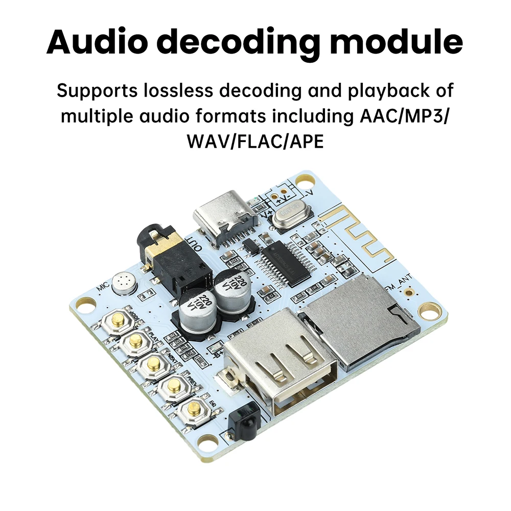 87.5Mhz-108Mhz V5.0 Bluetooth Audio Receiver Board With USB TF Card Slot Decoding Output 5v Wireless Stereo Music Module