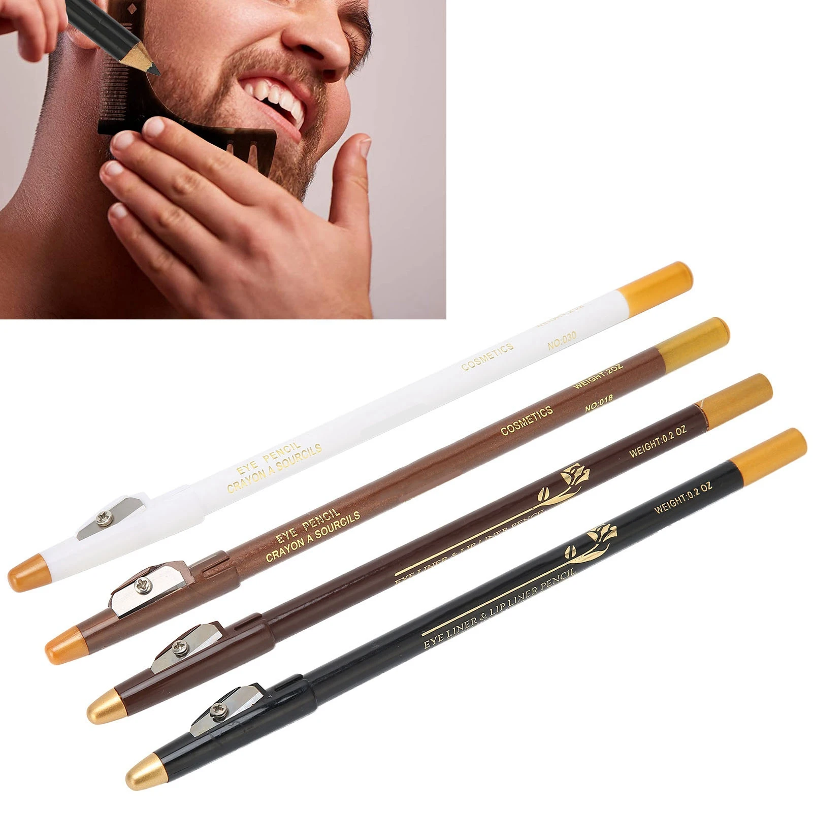 Professional Beard Pencil Filler Household Beard Pencil Liner Shaping Styling Tool Beard Pencil Filler Beard Shaping Pencil