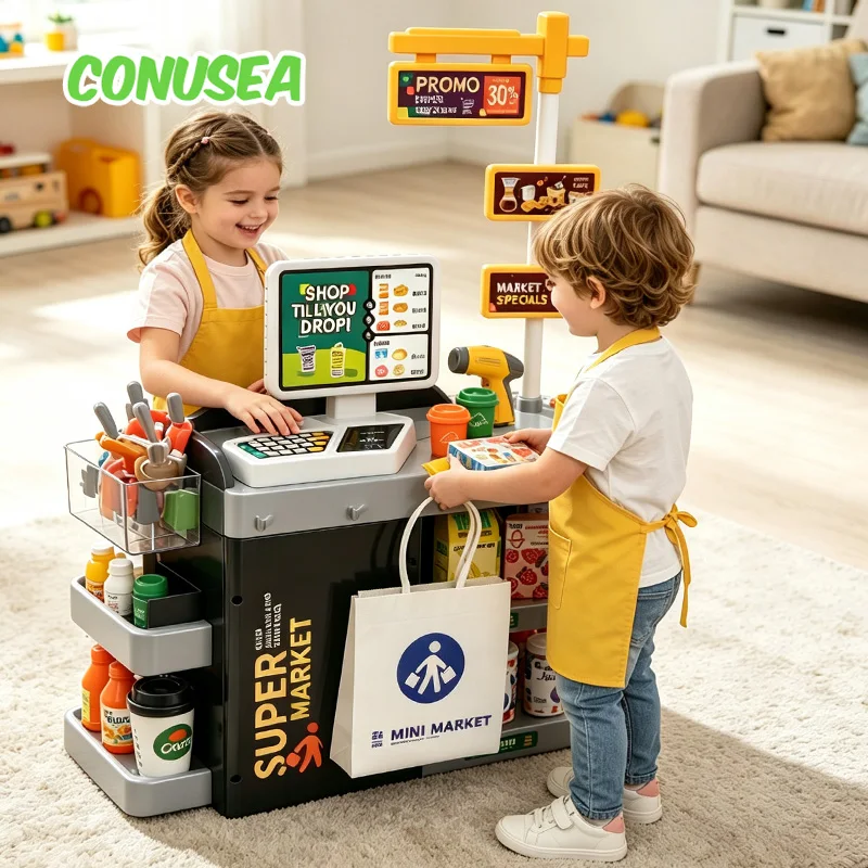 cash-register-toy-miniature-food-children's-simulation-supermarket-checkout-counter-scanning-cosplay-mart-pretend-play-house-kid