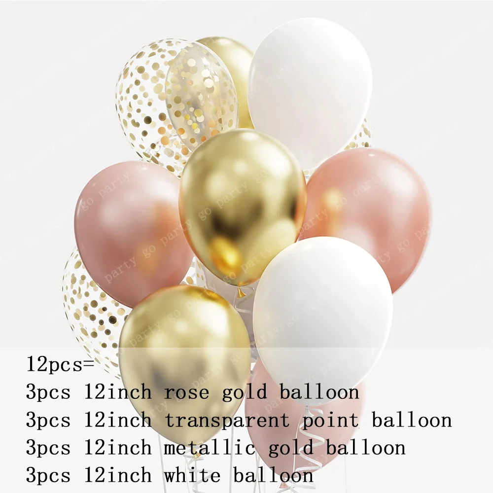 12pcs 12inch Black Gold Latex Balloons Graduation Helium Globos Adult Kids Birthday Party Decorations Baby Shower Home Supplies