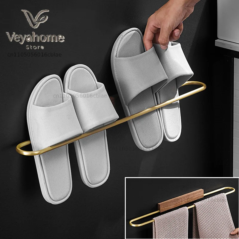 Light Luxury 35/55cm Towel Rack Bathroom Towel Rack Black Walnut Creative Single Pole Bathroom