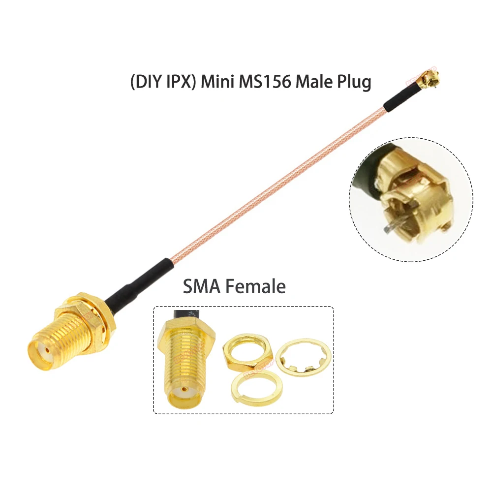 1PCS BEVOTOP DIY Mini MS156 to SMA Female Jack RG178 Cable RF Coaxial Pigtail Extension Jumper for LTE Modem Yota LU150