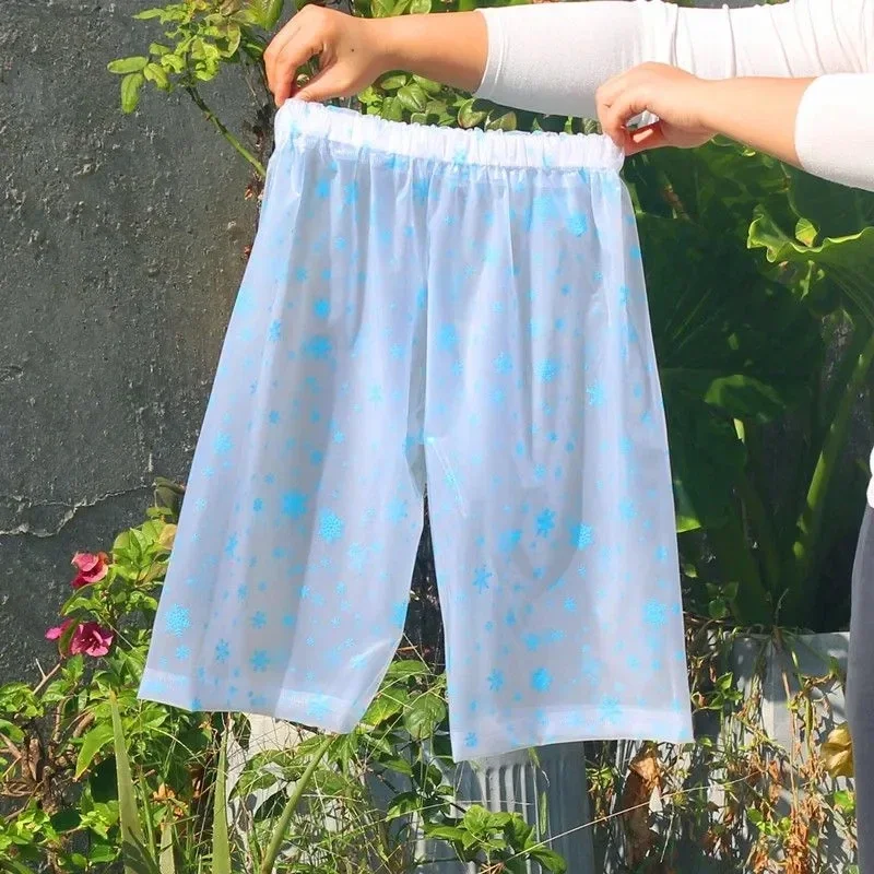 

Snowfalke Graphics Waterproof Rainproof Elastic Waist PVC Shorts X'mas BF Gifts FKK Private Party ABDL Boarding Beach Pant