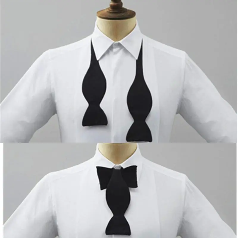 Nœud papillon formel pré-noué réglable pour homme, noir et blanc, couleur unie, élégant, pour femme, mariage, fête, facile à porter, style britannique