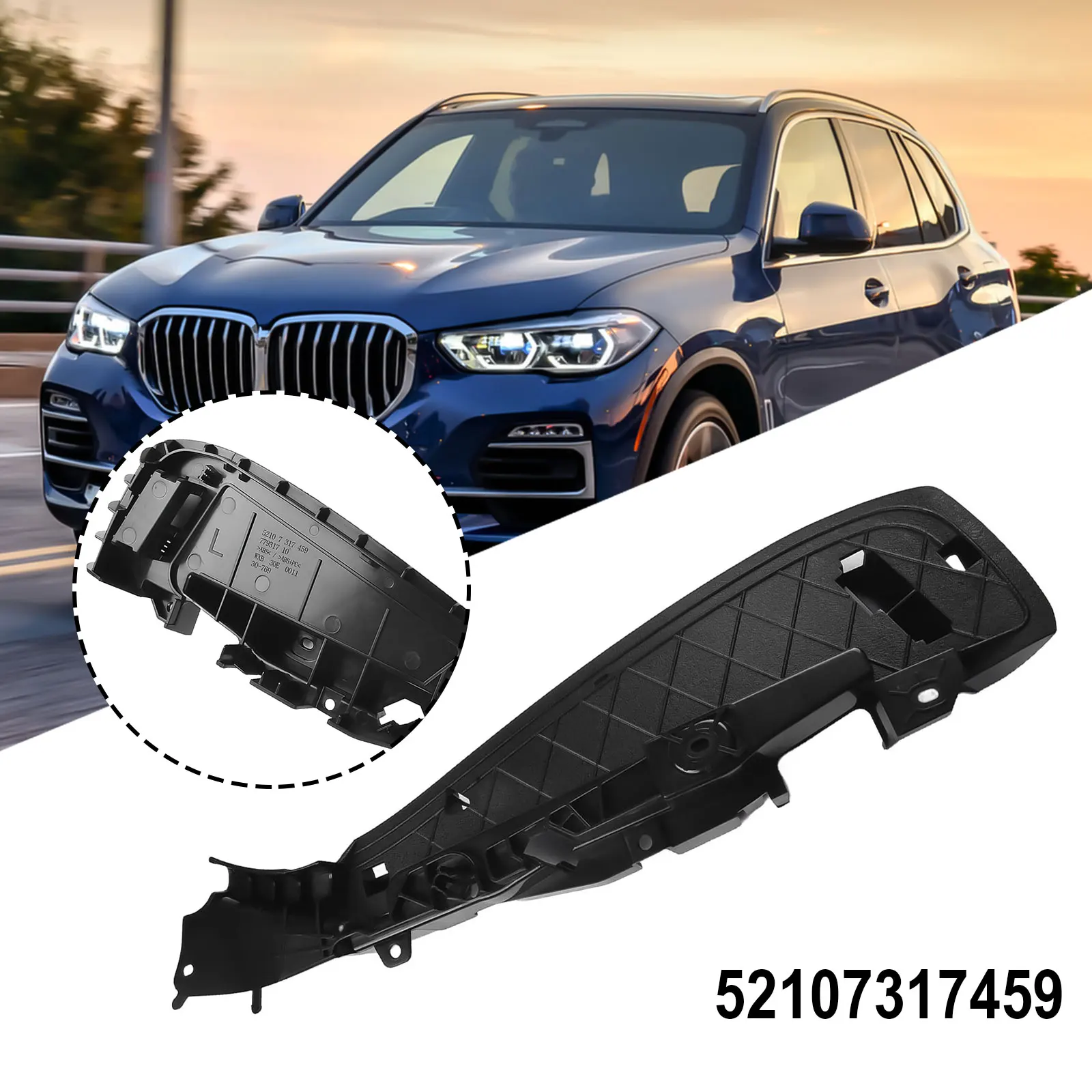 Fits For BMW 5\' F07 GT LCI Track Rail Cover 52107317459 Black Car Accessories Seating Tool Waterproof Practical