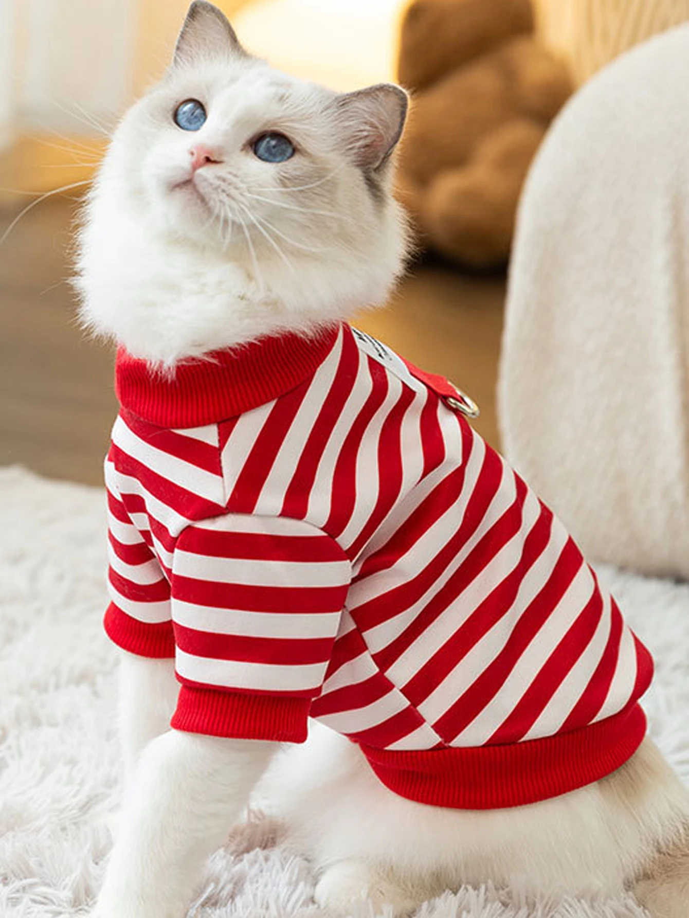 UFBemo Dog Clothes Teddy York Shire Polo Shirt Dress Striped Pet T-Shirt Dog Costume Soft Pullover Suit for Dog Puppy