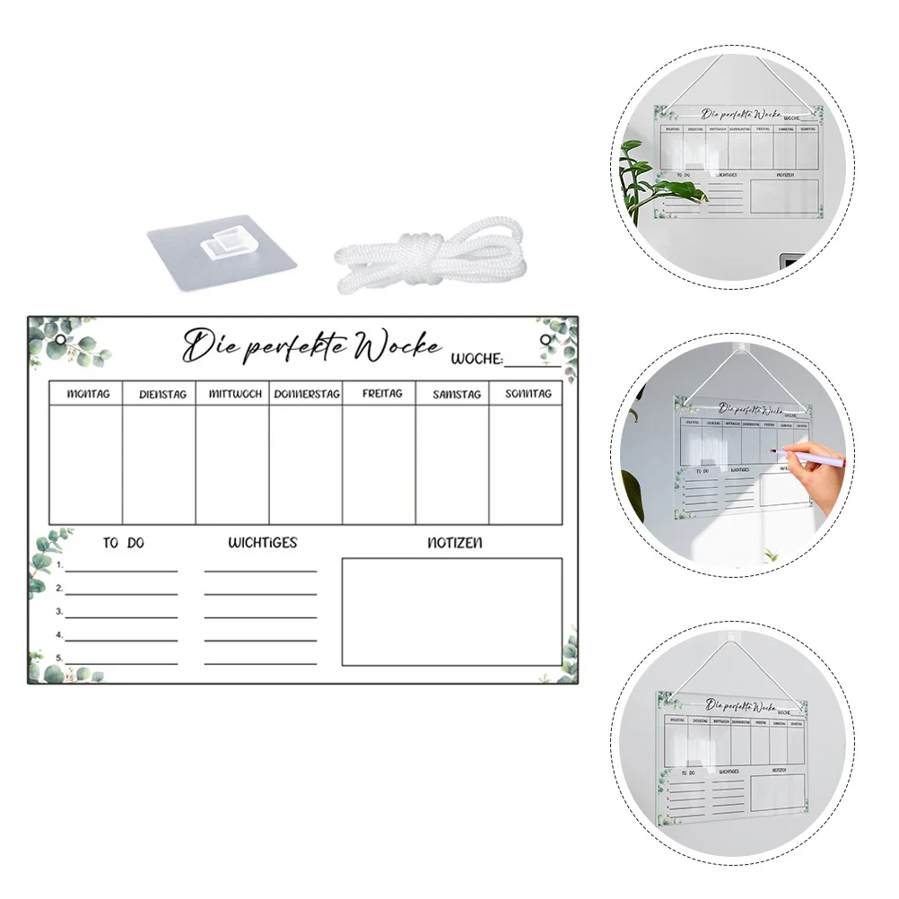 

1Set of Dry Erase Wall Board Hanging Planner for Daily to Do List Reminders and Organized Life Wall Dry Erase Board