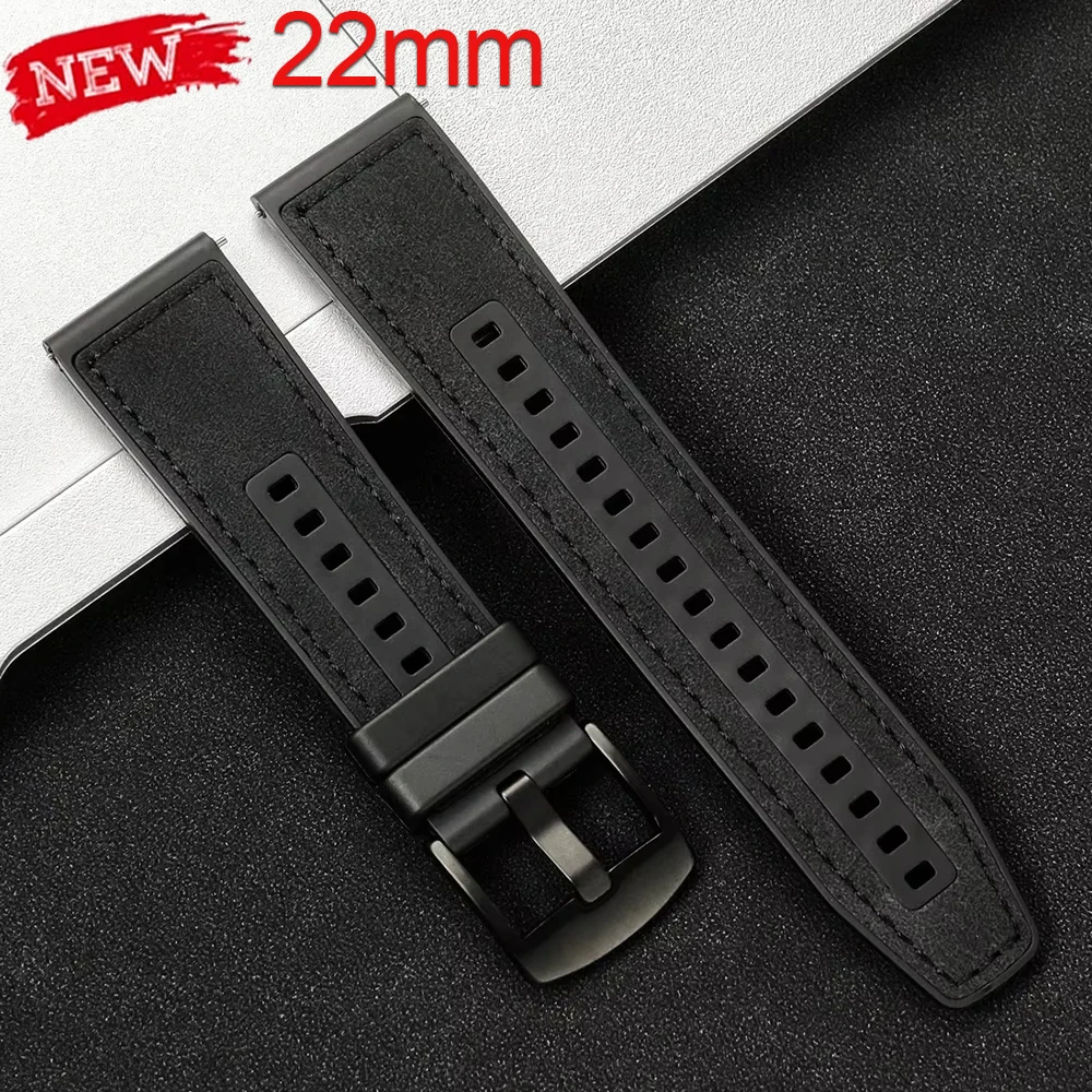 22mm leather Band for Amazfit Balance 2 T-Rex 3 Bracelet Replacement Wristband for Huawei Watch GT7 Pro GT6 46mm Strap Correas