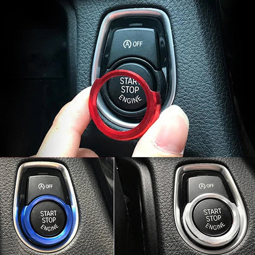 

Creative Metal Start Button Decorative Circle Trim Sticker for Stop Ring Cover Frame Dust Prevention Fashionable
