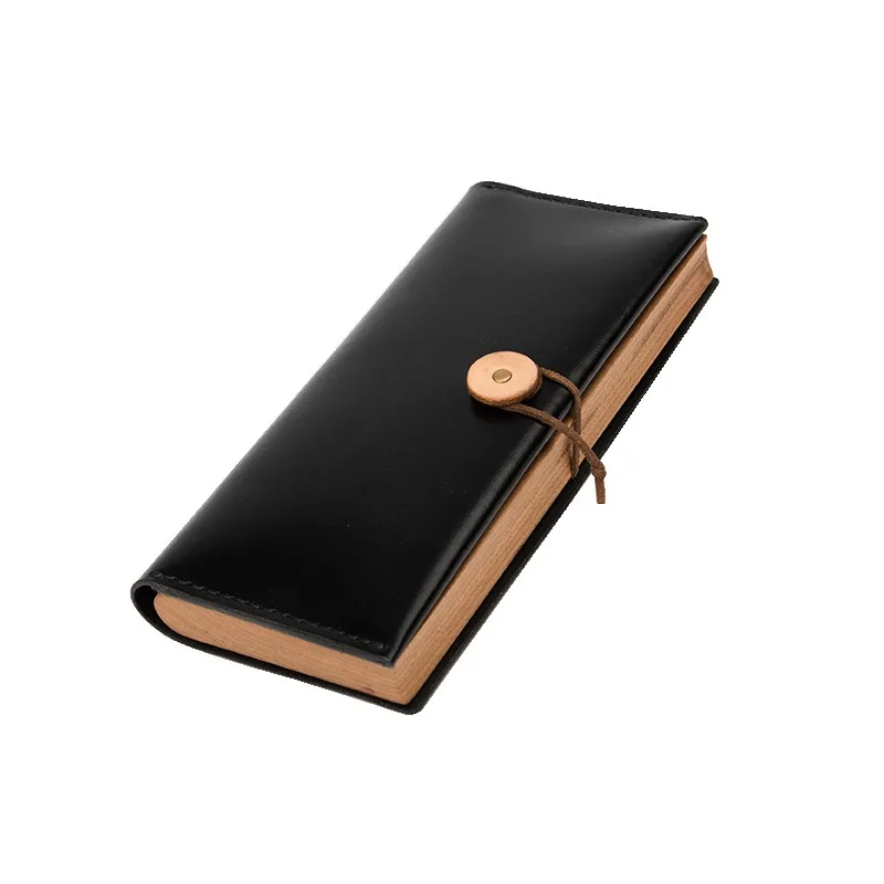 Creative Storage Leather Stationery Pencil Case Simple Desktop Multifunctional Portable Wooden Pencil Case