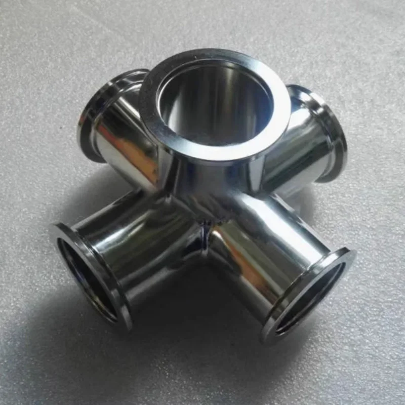 Stainless steel vacuum flange five way, KF10, 16, 25, 40, 50quick connector (customized product with a cycle of 4-5working days)