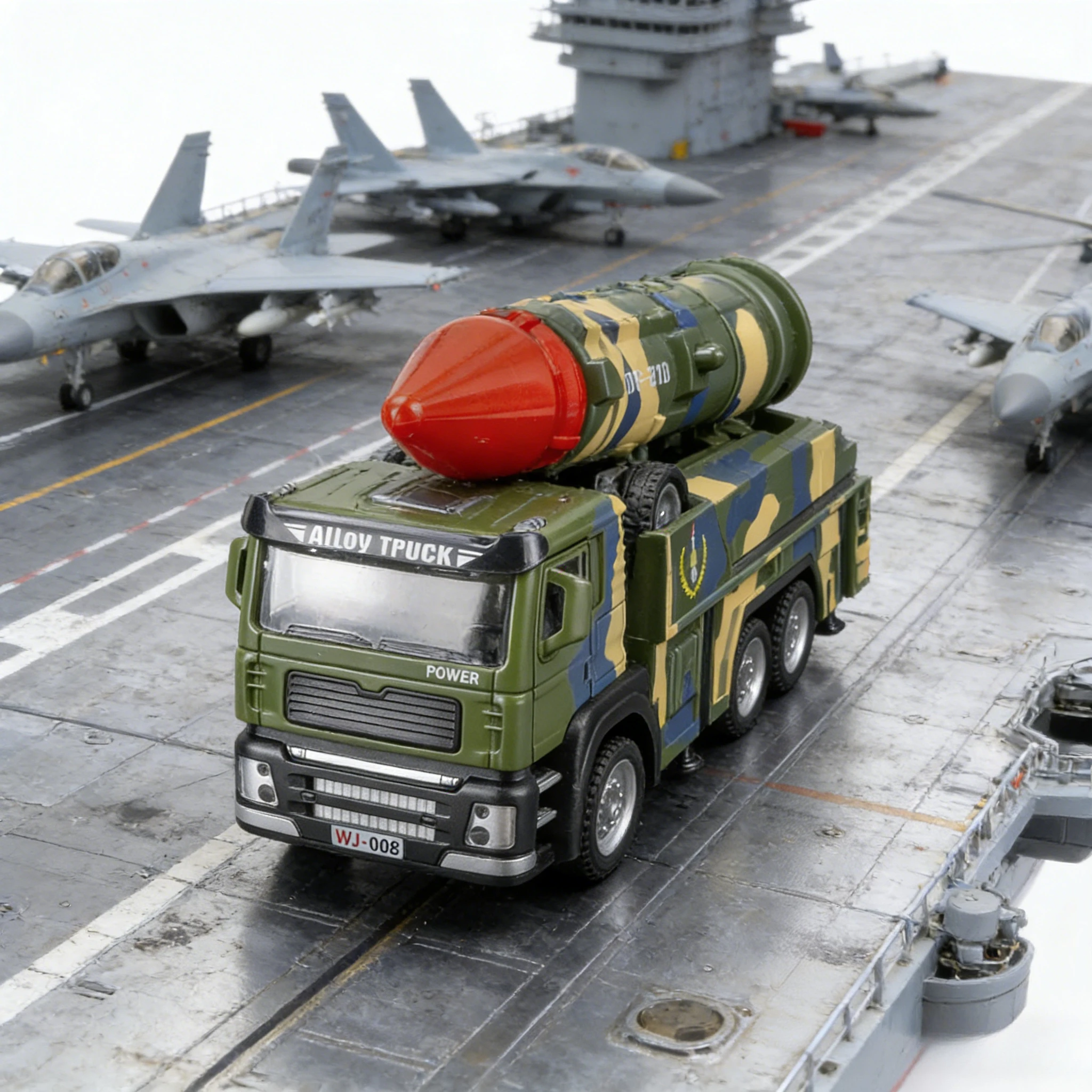 1/50 Alloy Military Missile Launch Vehicle Toys Cars Models Wheel Pull Back Rocket Launcher Light Sound Vehicles for Kids Gifts