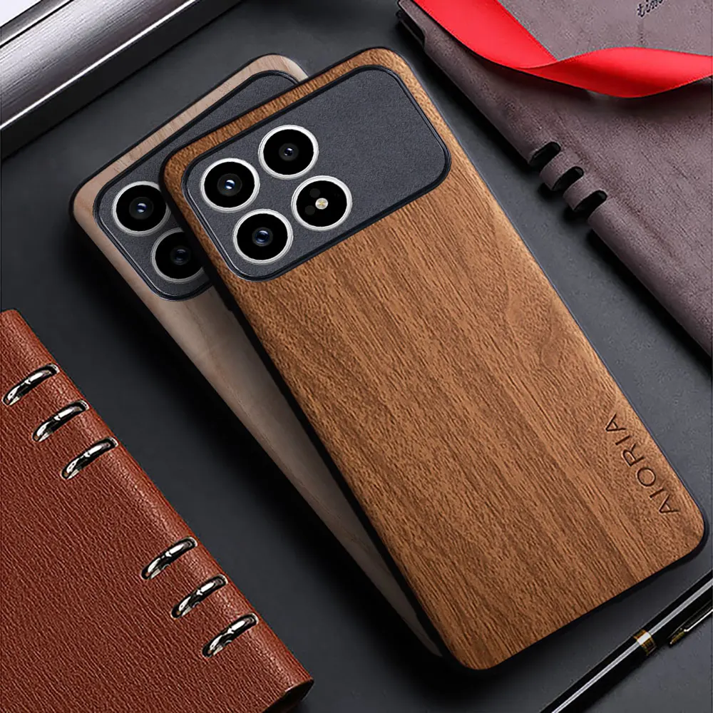 Case for Xiaomi Poco F8 Pro Ultra F7 Ultra Pro 5G funda bamboo wood pattern Leather back cover for poco f8 ultra pro f7 pro case