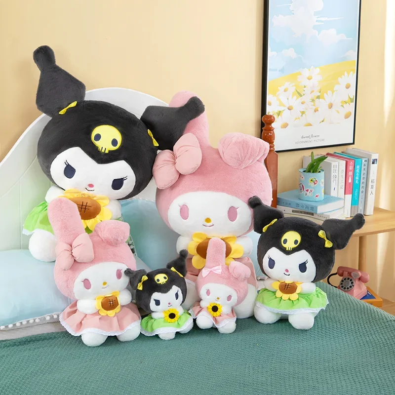 30/45cm SANRIO Kuromi Melody Cinnamoroll Sunflower การ์ตูนน่ารักตุ๊กตายัดนุ่นของเล่นตุ๊กตานุ่มหมอน kado ulang tahun เด็ก