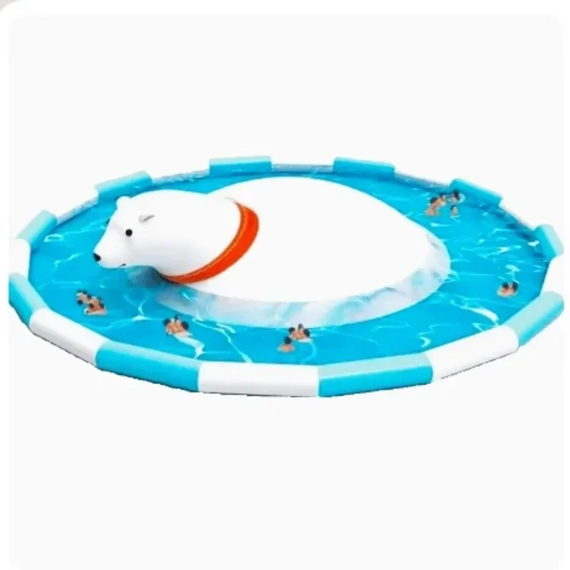 

s# sA Inflatable Polar Bear Pool Summer Outdoor Snowman Slide Swimming Pool Panda Water Park