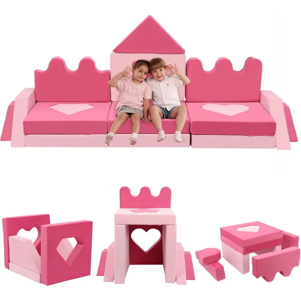 20Pcs Modular Kids Play Couch - Couch for Playroom Bedroom Living Rooms 800+DIY Creativing Couches for Inspiring Child Versatile