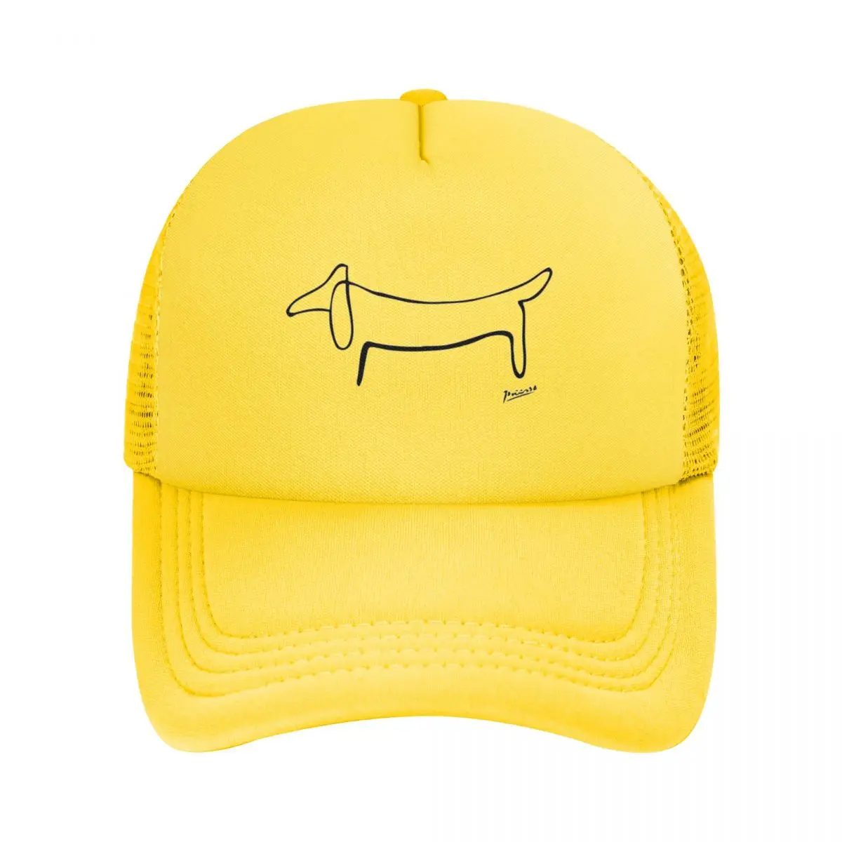 Pablo Picasso Line Art Wild Wiener Dog Dachshund Mesh Baseball Caps Snapback Baseball Hats Casual Casquette For Mens And Women's