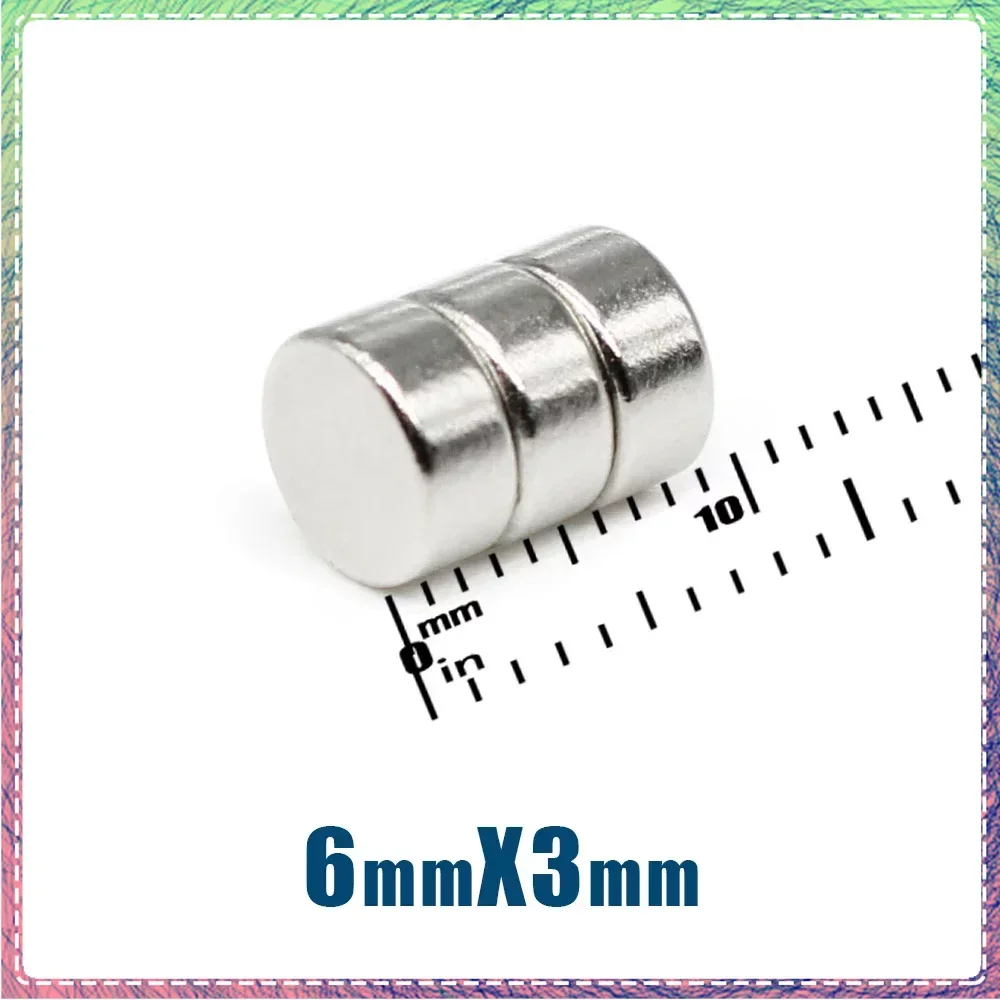 50/100/200/500PCS 6x3mm Small Round Powerful Magnetic Magnets N35 Neodymium Magnet Disc Rare Earth Magnets Strong