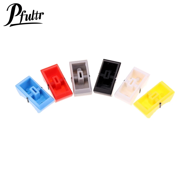 10PCS Color Mixer Fader Cap Straight Slide Potentiometer Fader Button / Playing Discs Knob Cap Hole Audio Adjustment Cap