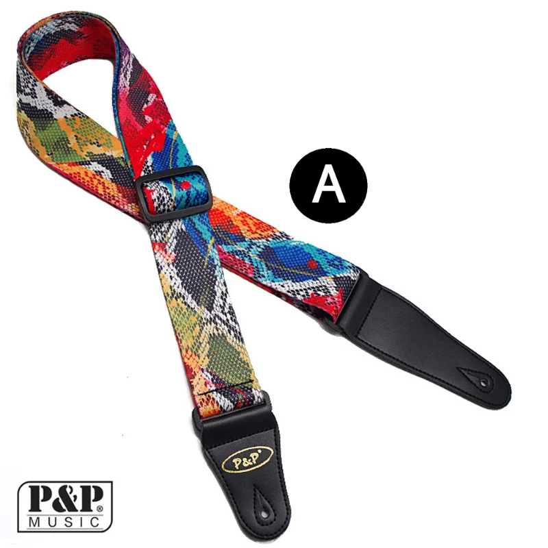 P & P-Guitar Strap Individuality Thermal Printing, Police Line, Electric Acoustic, Folk Guitar Bass