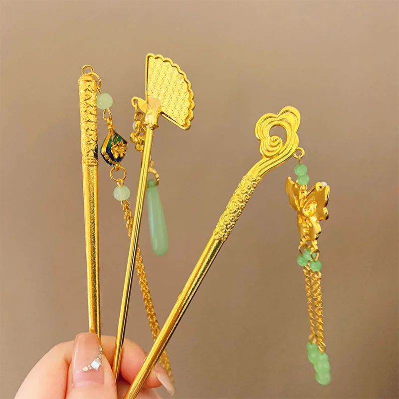 جديد النمط الصيني الطريقة القديمة دبوس الشعر النمط القديم الراقية دبوس الشعر شرابة مضفر خطوة الشعر Hanfu إكسسوارات الشعر دبوس الشعر #5