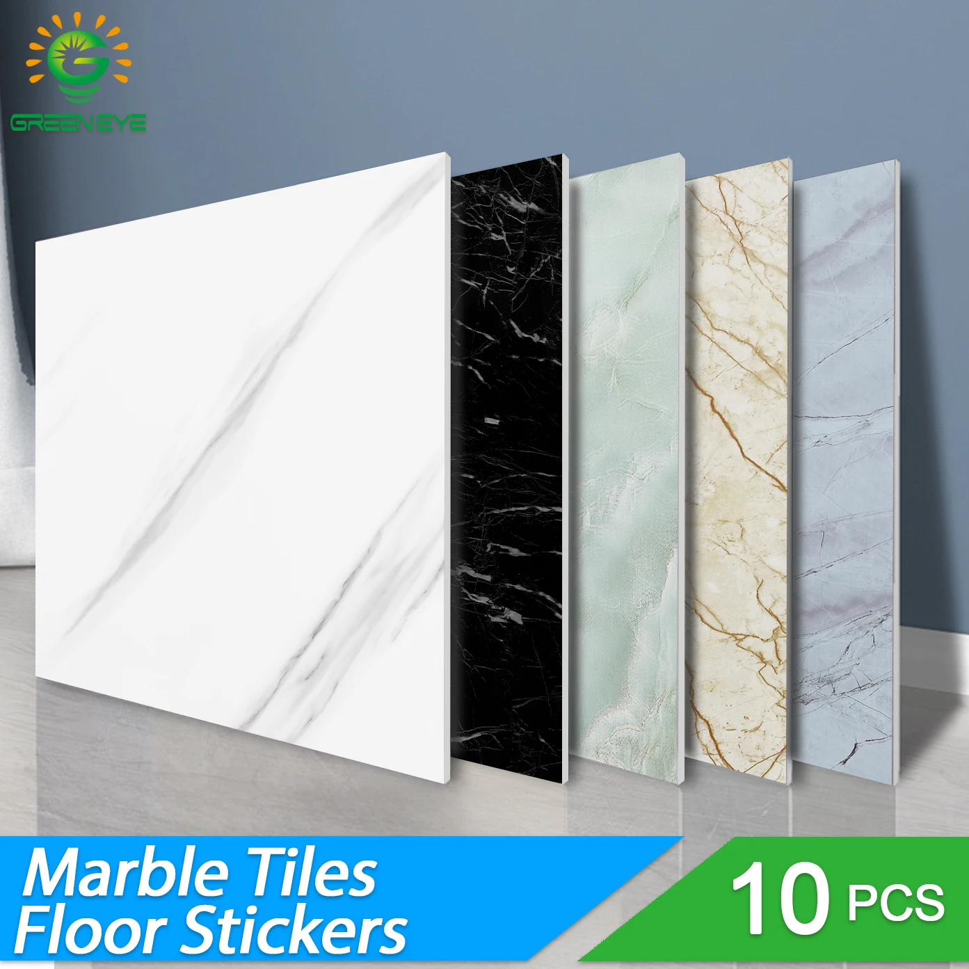 10/szt Naklejki ścienne z imitacji marmuru PVC Samoprzylepne naklejki podłogowe Wodoodporne naklejki dekoracyjne do łazienki i salonu 30 * 30 cm