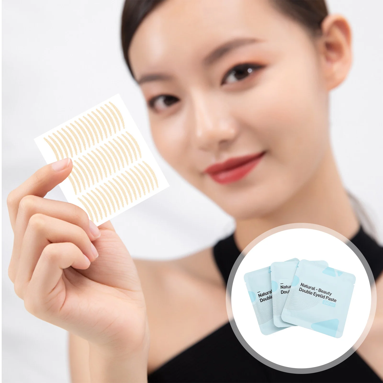 3 Sets unsichtbare Doppel-Augenlid-Streifen-Set, weiches Fasermaterial, Augenlid-Lift-Werkzeug für tiefe, schnelle Charm-Make-up-Lösung