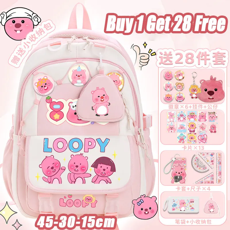 Little Beaver Ruby backpack 2025 new Sanrio backpack Nylon material large-capacity school backpack free gift bag