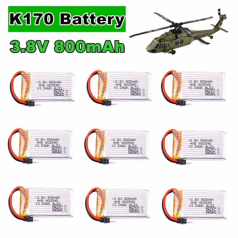 3,8V 800mAh Wltoys XK K170 K160 Akku K270 RC Hubschrauber Ersatzteile Original 3,8V 800mAh Lipo Akku K170-0007 Zubehör