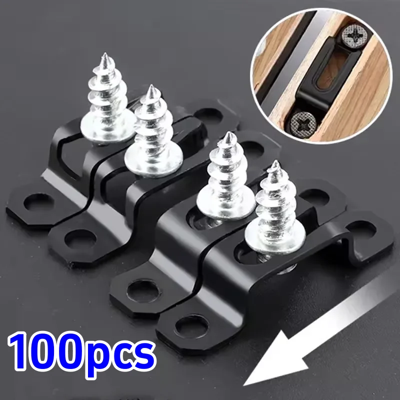 100pcs/ Set Invisible 2 in 1 Connector Screw Fastener Hidden Laminate Cabinet Wardrobe Assembly Furniture Combined Fastener