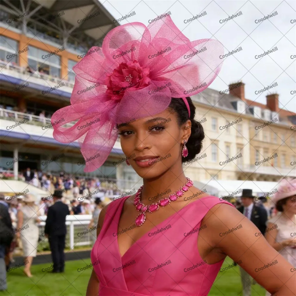 Chic Race Wedding Veils Fascinator Hat Ladies Cocktail Race Headwear Bride Chic Pillbox Headpiece Event Party Hair Accessories