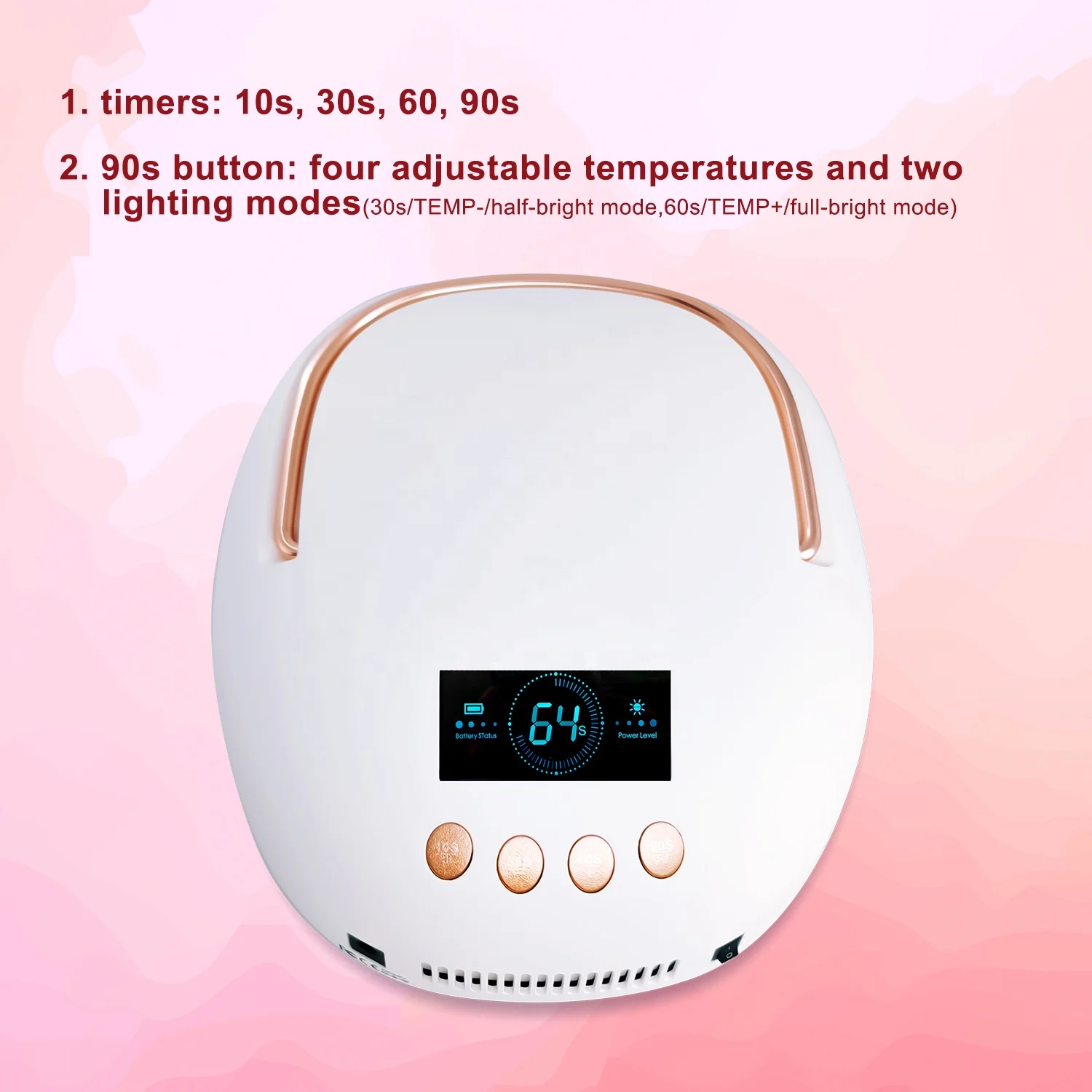 Wiederaufladbare UV-LED-Nagellampe für Gelpolitur – 48 W professionelles Nageltrockner-Härtungslicht mit Timer, OEM/ODM-Service