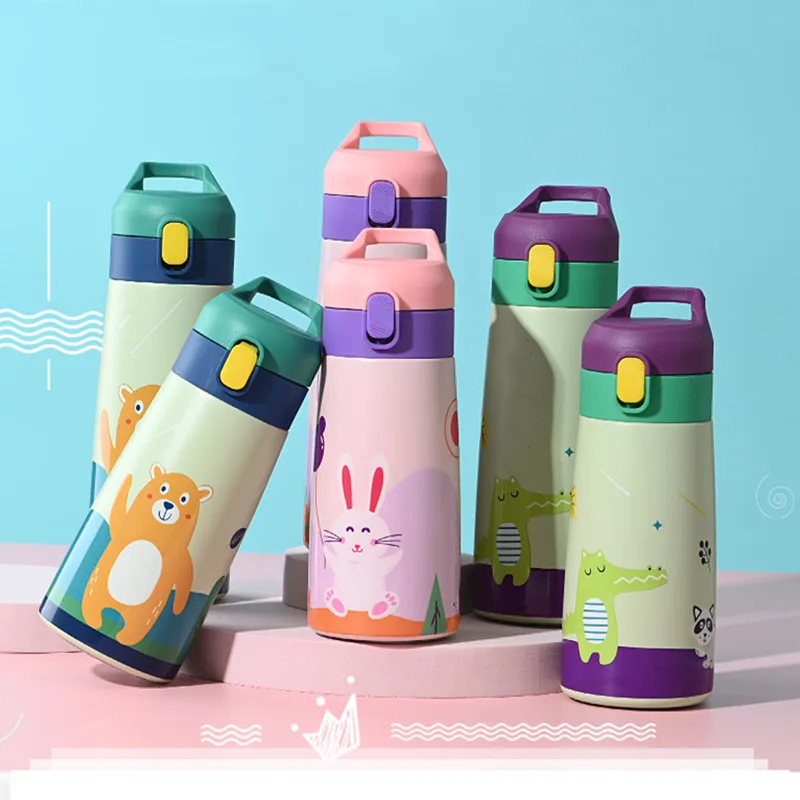 

350ml/500ml High Quality Kids Thermos Mug Double Stainless Steel Cartoon Vacuum Flask Water Bottle Tumbler Children Cute Thermal